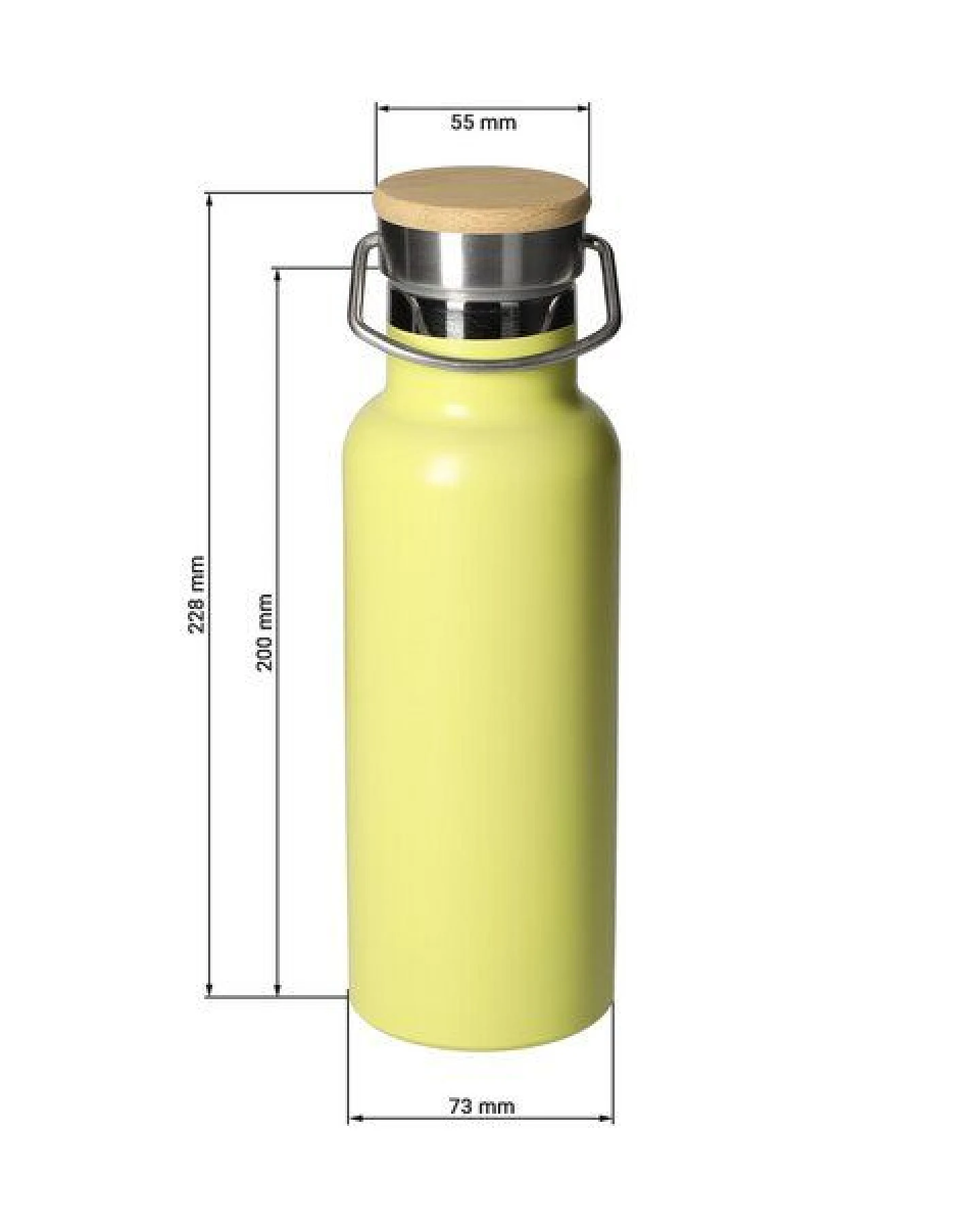 elasto Edelstahl Isolierflasche "Cascada" - Flasche mit Bambusdeckel & Griff – Ansicht 3