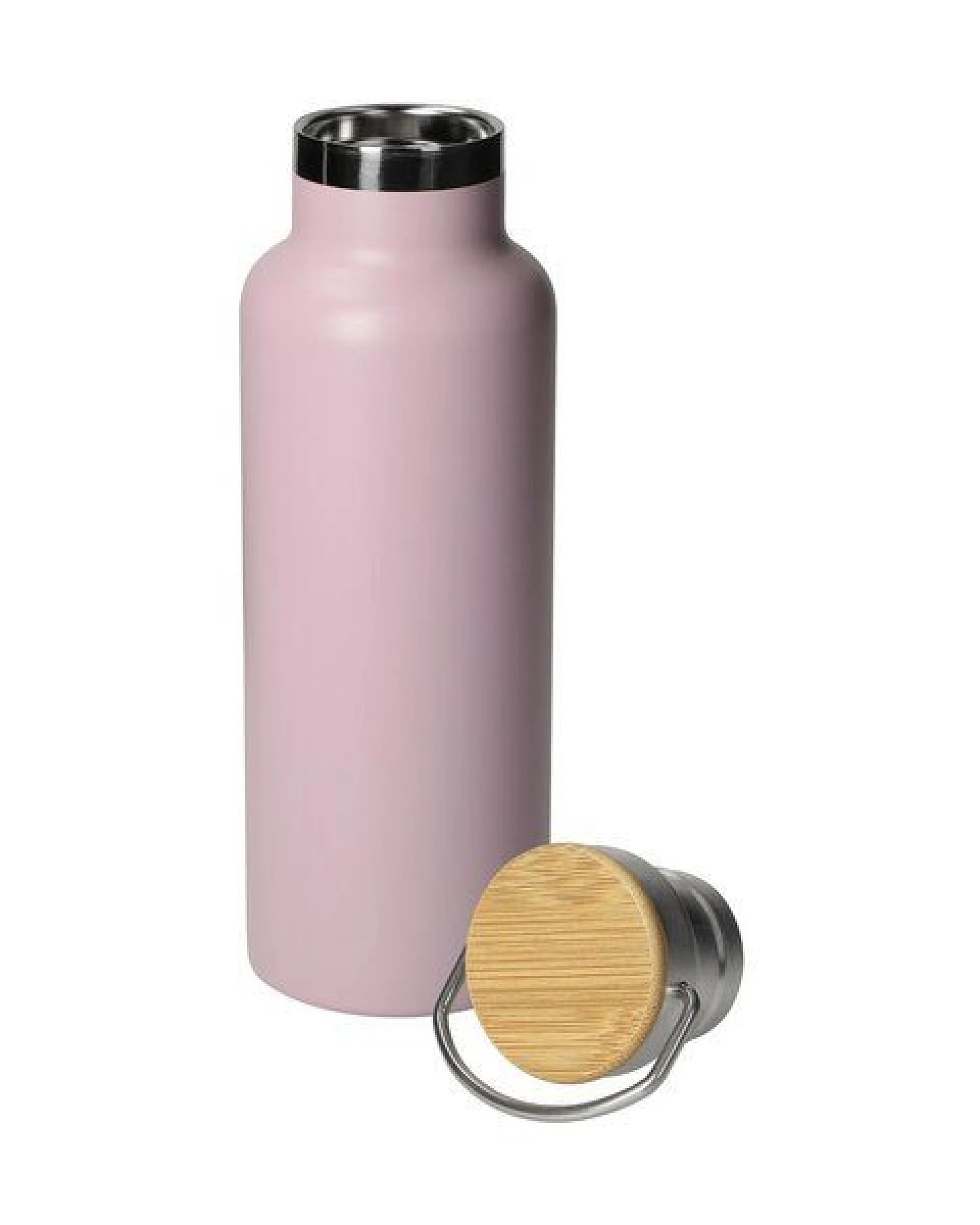 elasto Edelstahl Isolierflasche "Cascada" - Flasche mit Bambusdeckel & Griff – Ansicht 2