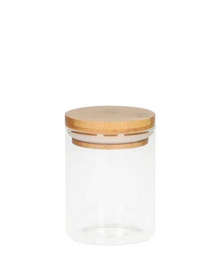 elasto Glasbehälter "Bamboo" 650 ml mit Bambusdeckel - Gefäß für Lebensmittel