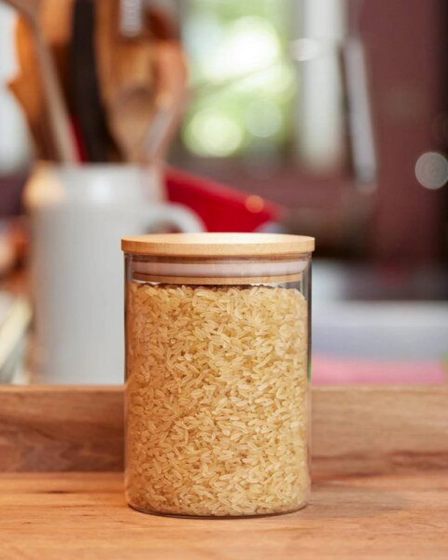 elasto Glasbehälter "Bamboo" 650 ml mit Bambusdeckel - Gefäß für Lebensmittel – Ansicht 4