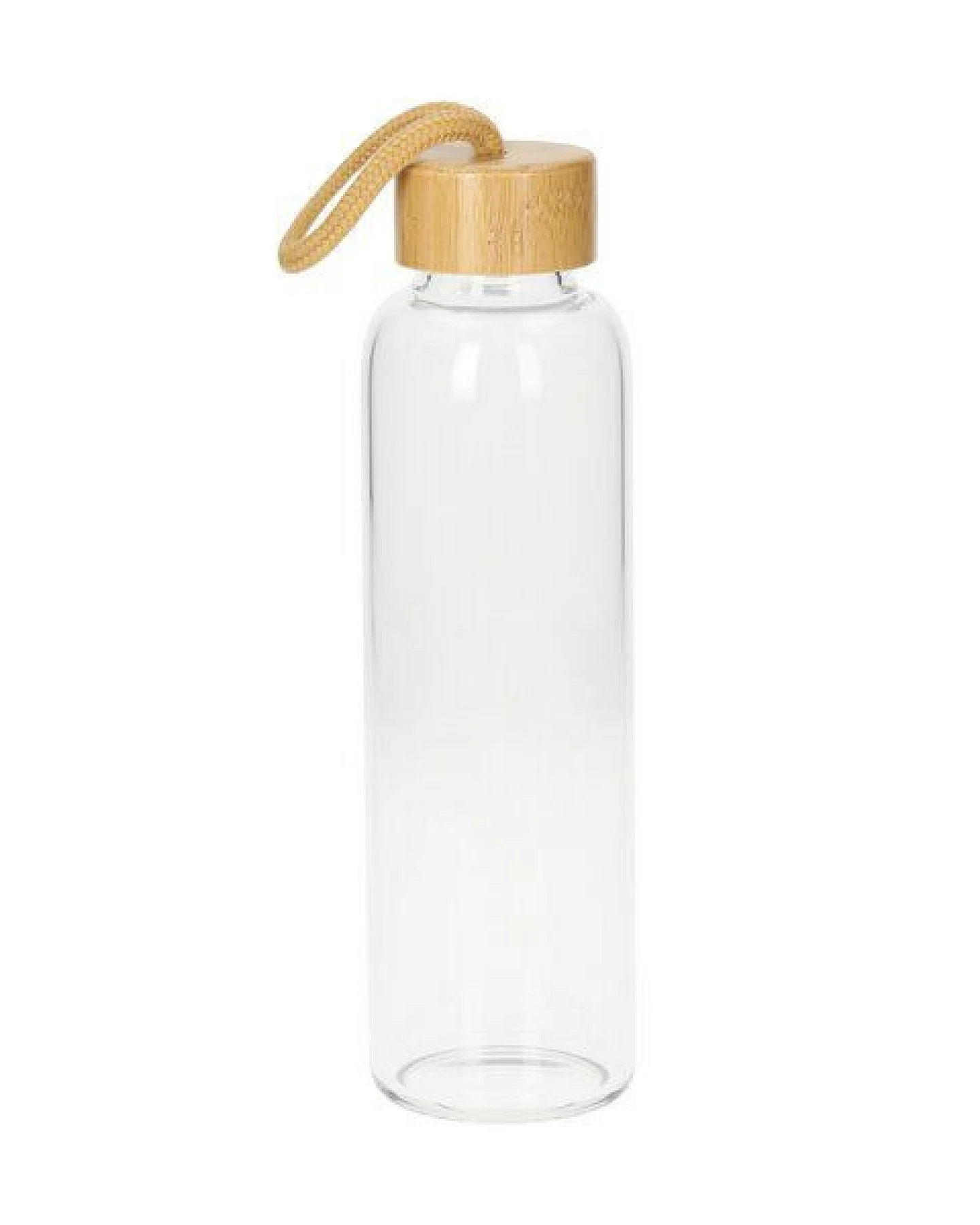 elasto Glasflasche 550 ml mit Bambusdeckel - Trinkflasche mit Schutzhülle – Ansicht 2