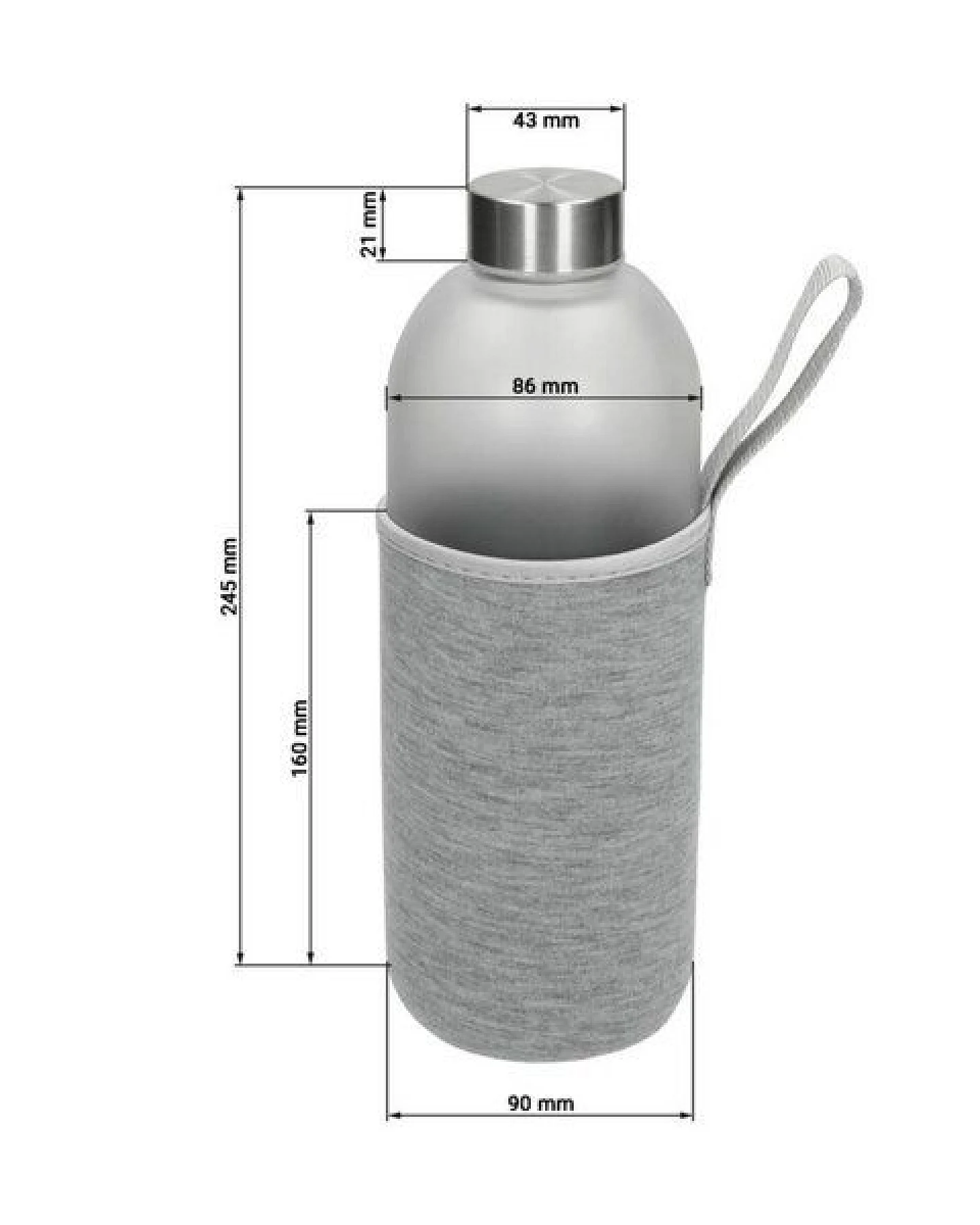 elasto Glasflasche mit Hülle "Iced" - Trinkflasche hält Getränk warm – Ansicht 4