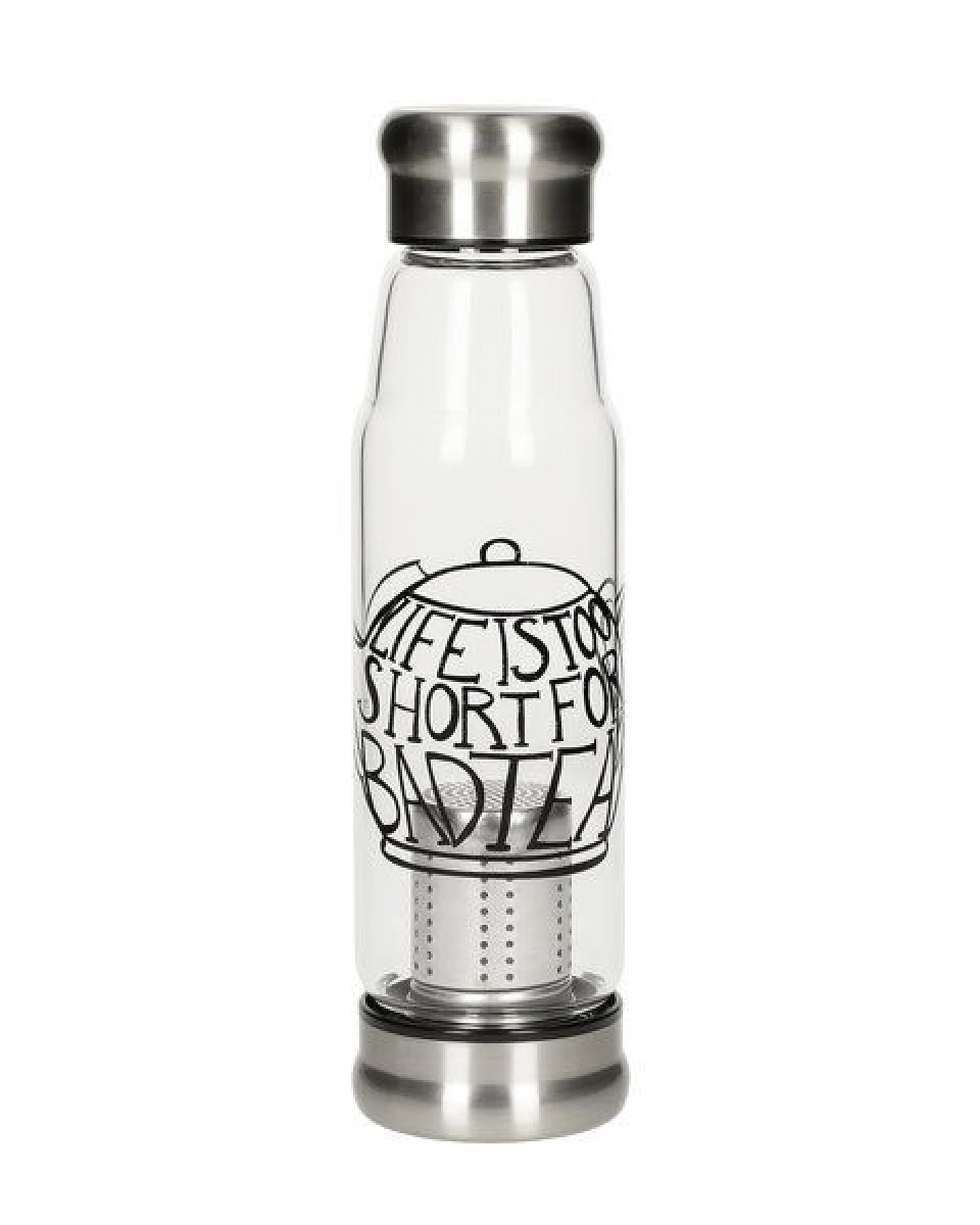 elasto Glasflasche mit Teeeinsatz - Neoprenhülle und Motiv 0,5 l – Ansicht 2