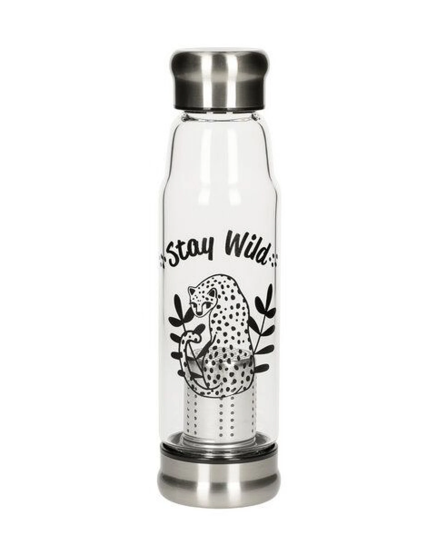 elasto Glasflasche mit Teeeinsatz - Neoprenhülle und Motiv 0,5 l – Ansicht 2