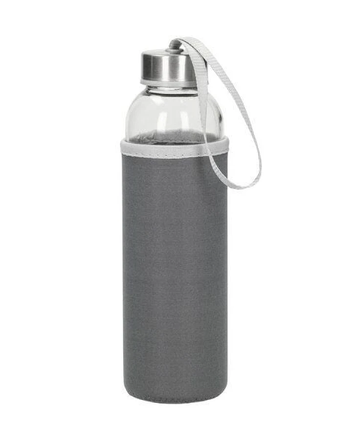 elasto Glasflasche mit Trageschlaufe "Pure" - Trinkflasche & Hülle für Alltag