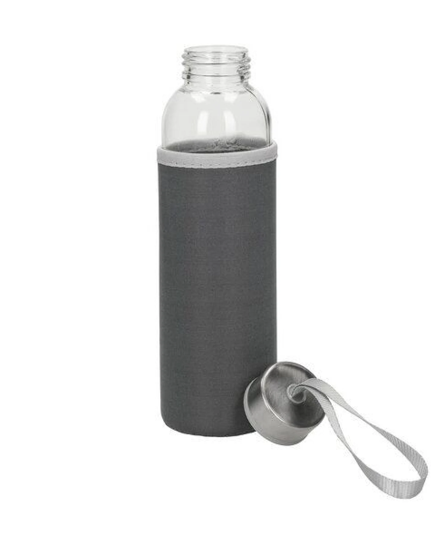 elasto Glasflasche mit Trageschlaufe "Pure" - Trinkflasche & Hülle für Alltag – Ansicht 2
