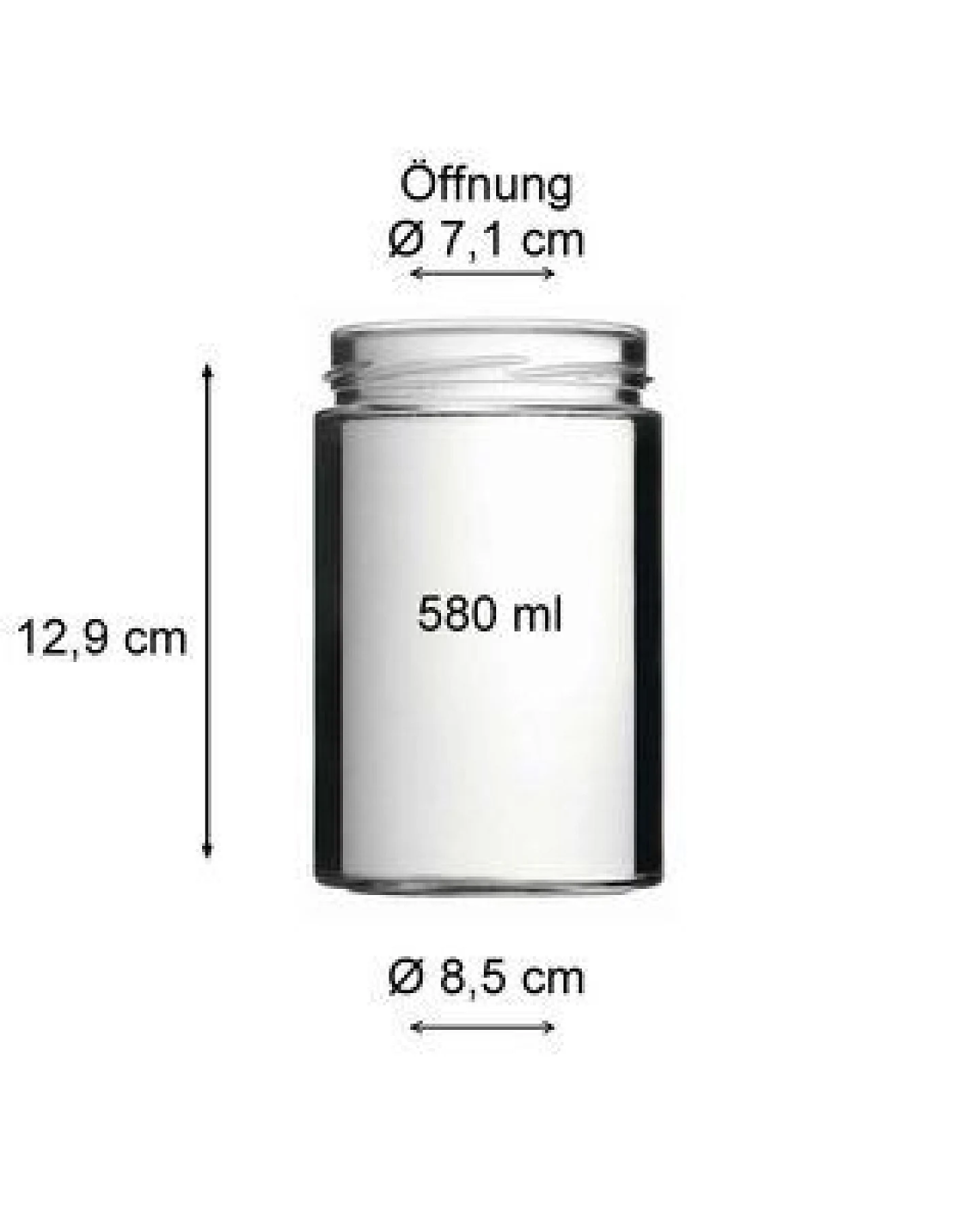 mikken Einmachglas 580 ml mit PVC freiem Schraubverschluss – Ansicht 4