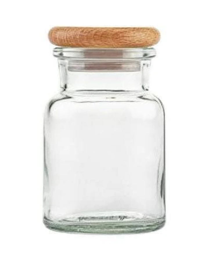 mikken Gewürzglas / Vorratsglas 150 / 300 ml rund mit Holzdeckel