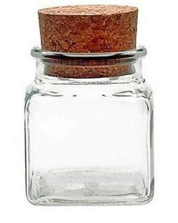 mikken Gewürzglas mit Korken 50 - 200 ml eckig - Korkenglas Gewürzdose Kräuterdose