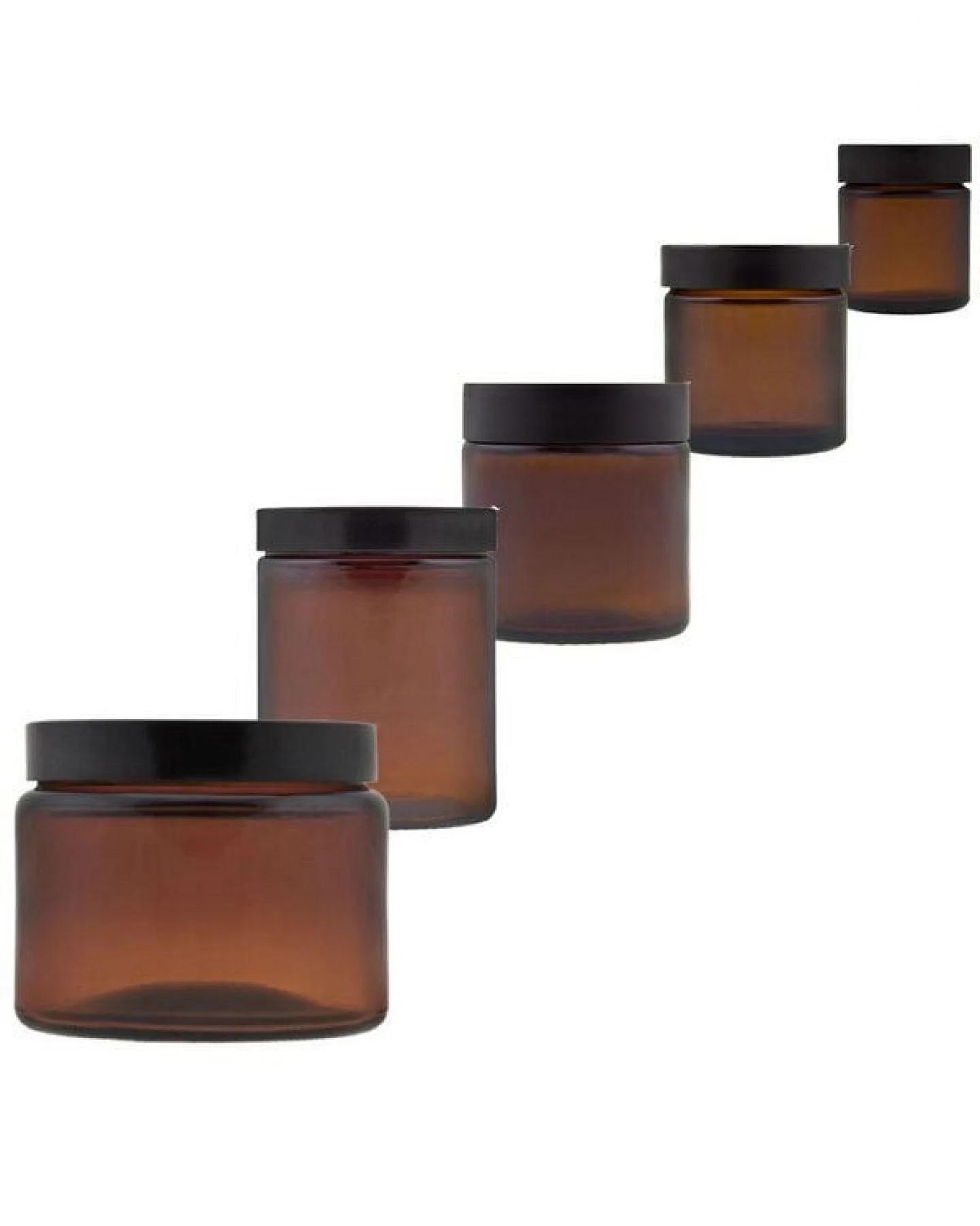 mikken Tiegel 30 / 60 / 120 / 180 / 500 ml Braunglas Deckel Cremetiegel – Ansicht 4