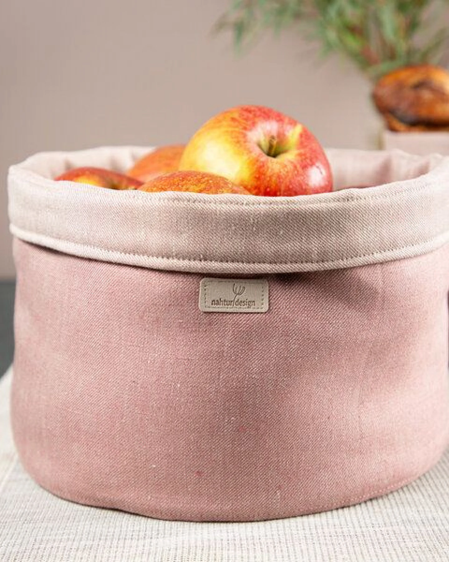 nahtur-design Brotkorb, Obstkorb oder Utensilo aus Bioleinen – Ansicht 4