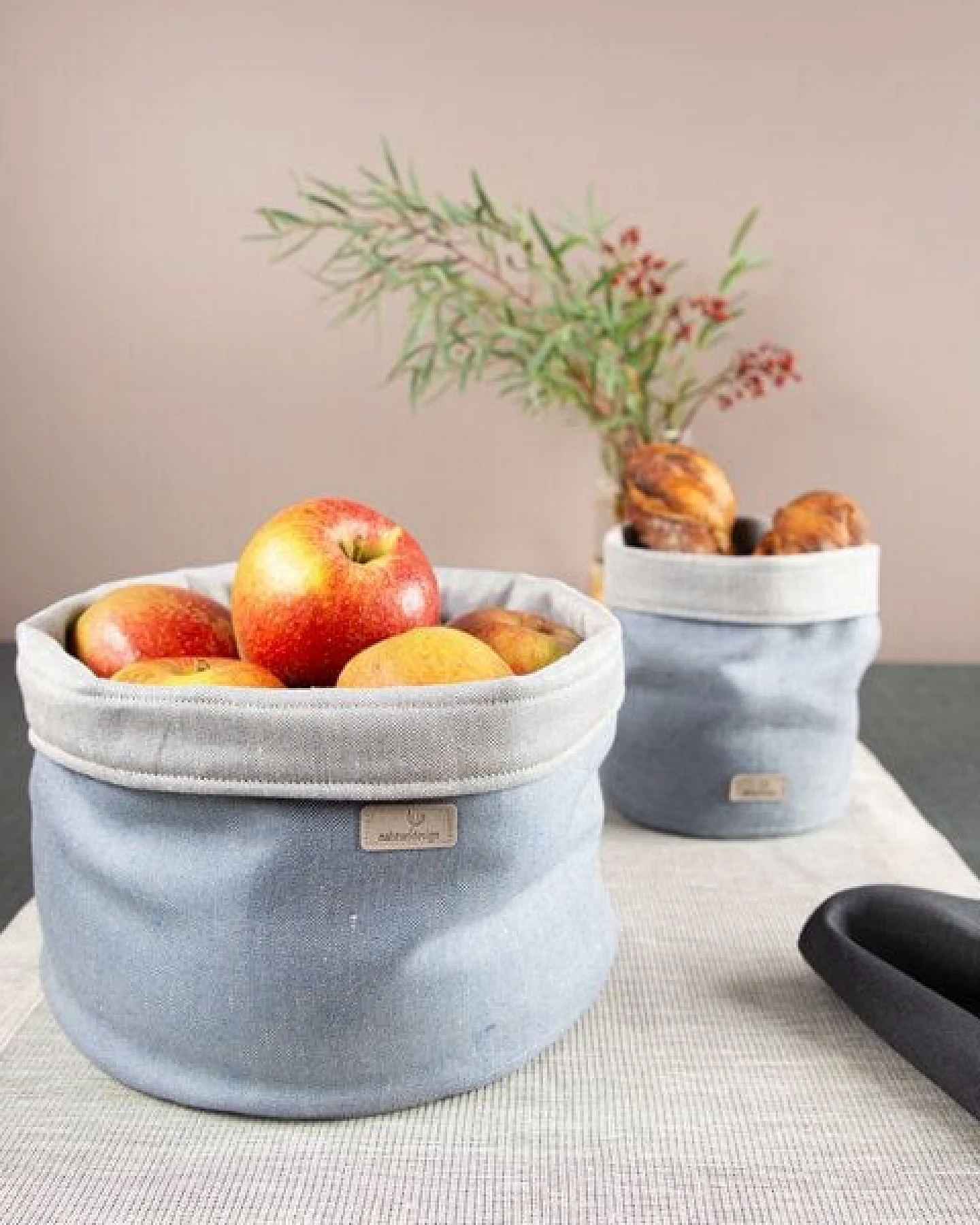 nahtur-design Brotkorb, Obstkorb oder Utensilo aus Bioleinen – Ansicht 4