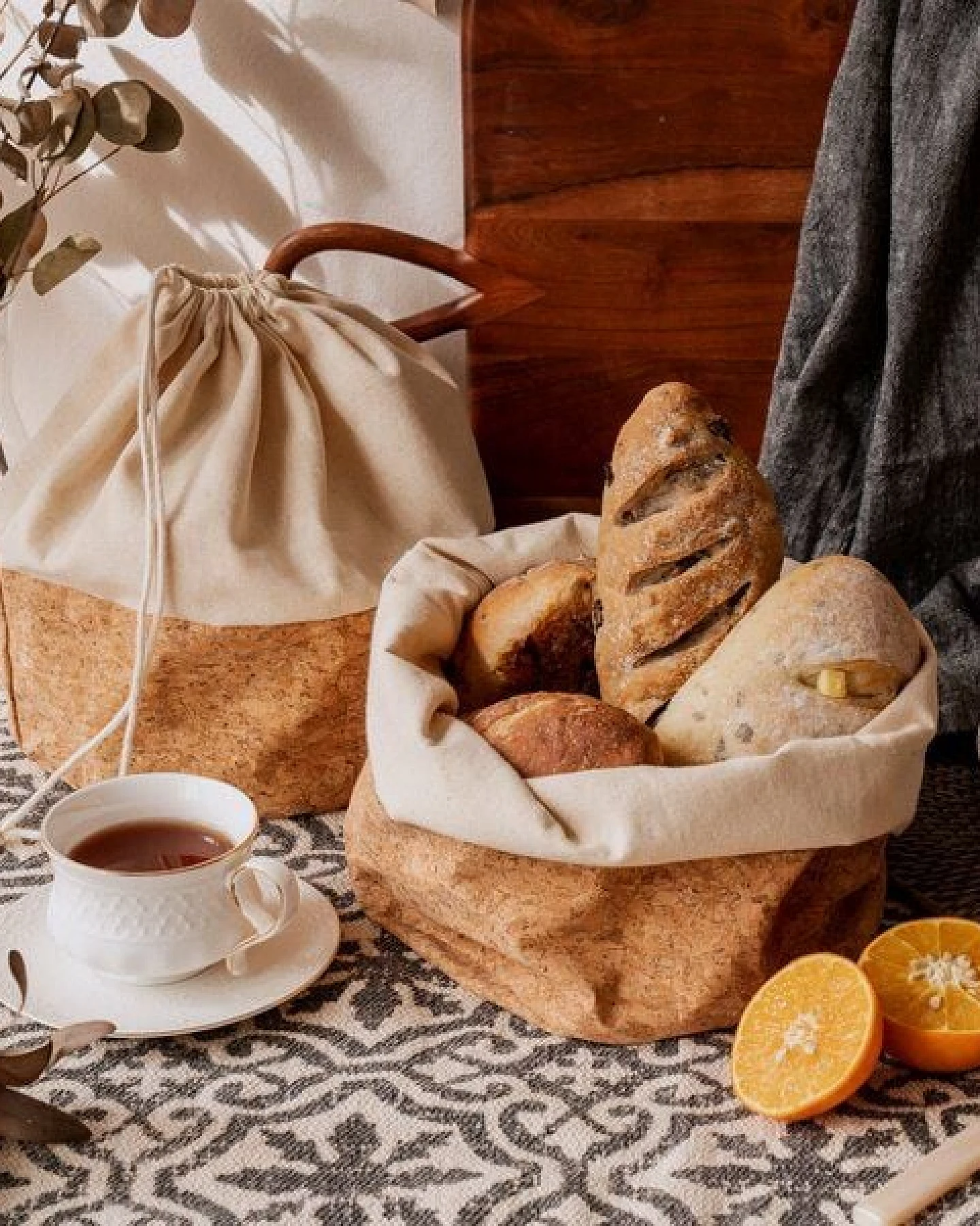 nuts innovations Brotkorb, Früchtekorb mit Kordel – Ansicht 2