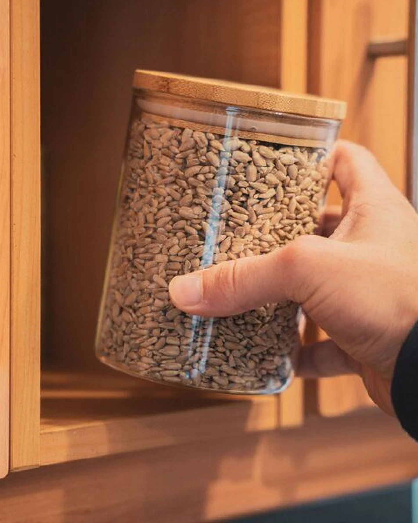 pandoo Vorratsglas aus hochwertigem Borosilikatglas mit Bambusdeckel – Ansicht 3
