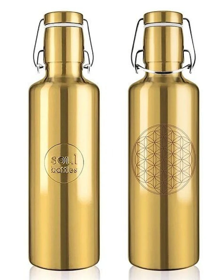 soulbottles soulbottle steel light – flower of life gold