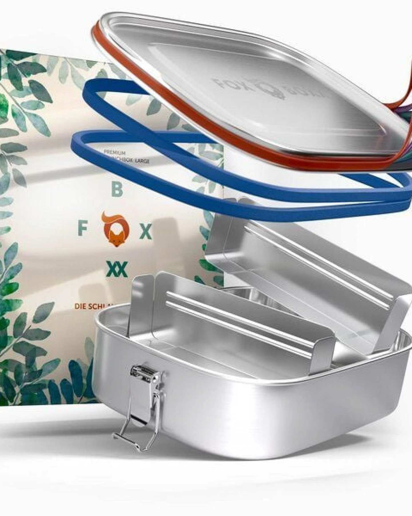 ÖKO Edelstahl Brotdose FOXBOXX 2 Trenner – Ansicht 4