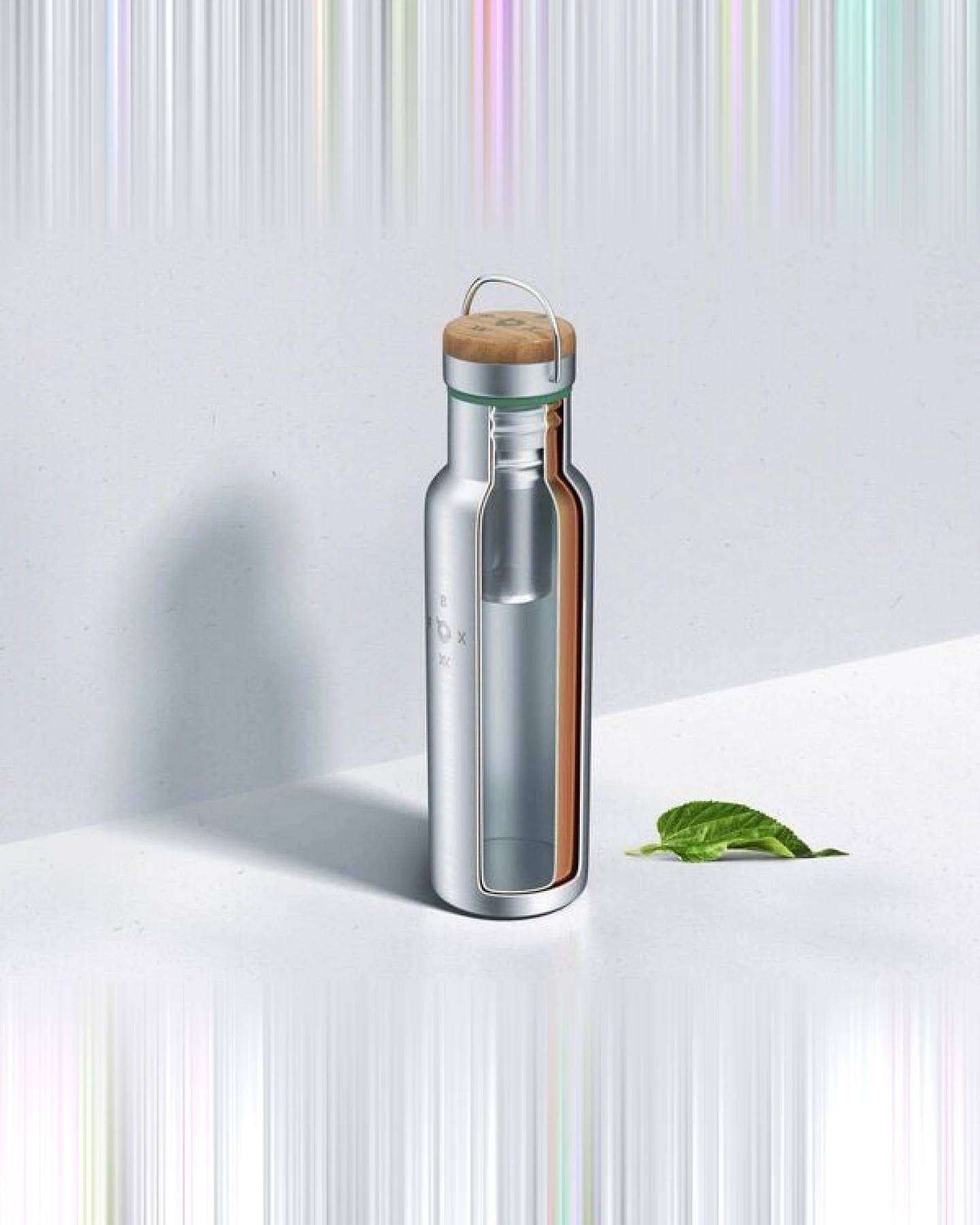 ÖKO FOXBOXX Flasche isol. 0,5 – 0,75 / Teesieb & Sportcap Bürste Karabiner – Ansicht 4
