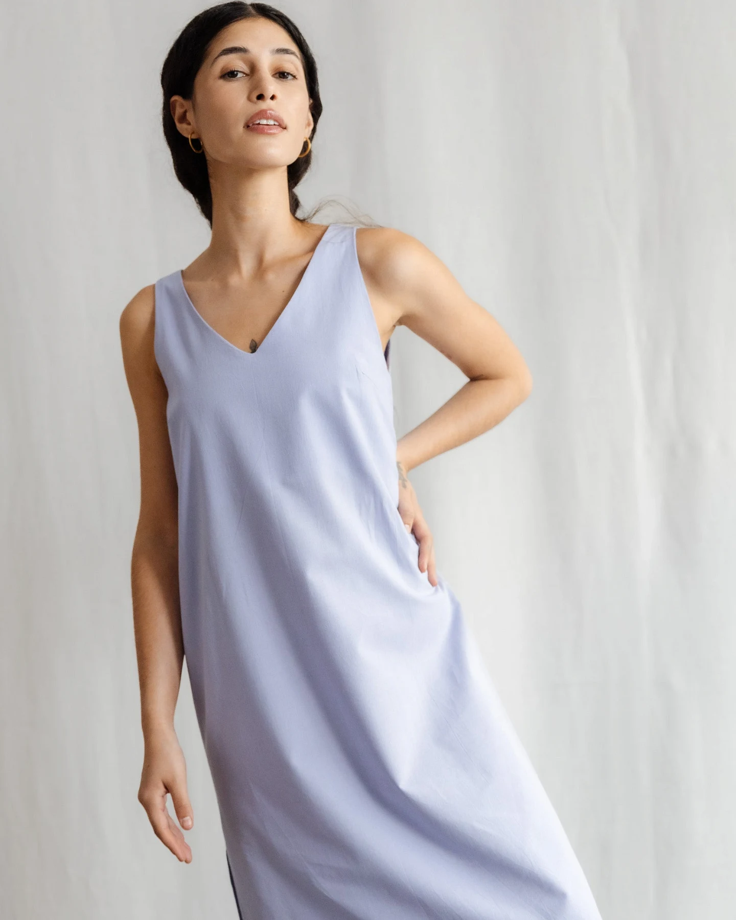 Jyoti - Fair Works Damen vegan Midikleid Arohi Lila – Ansicht 2