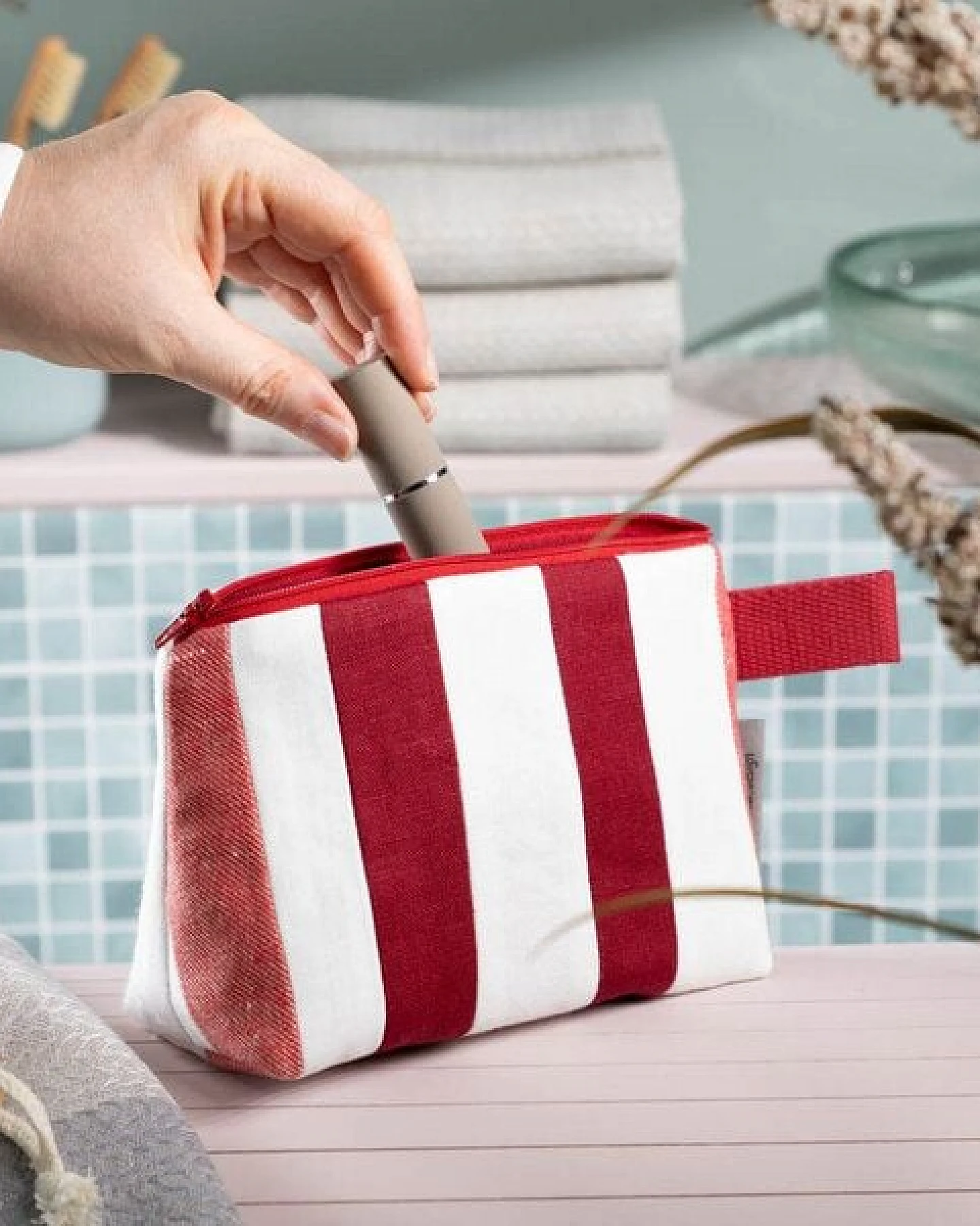 nahtur-design Kosmetiktasche aus 100% Leinen – Ansicht 3