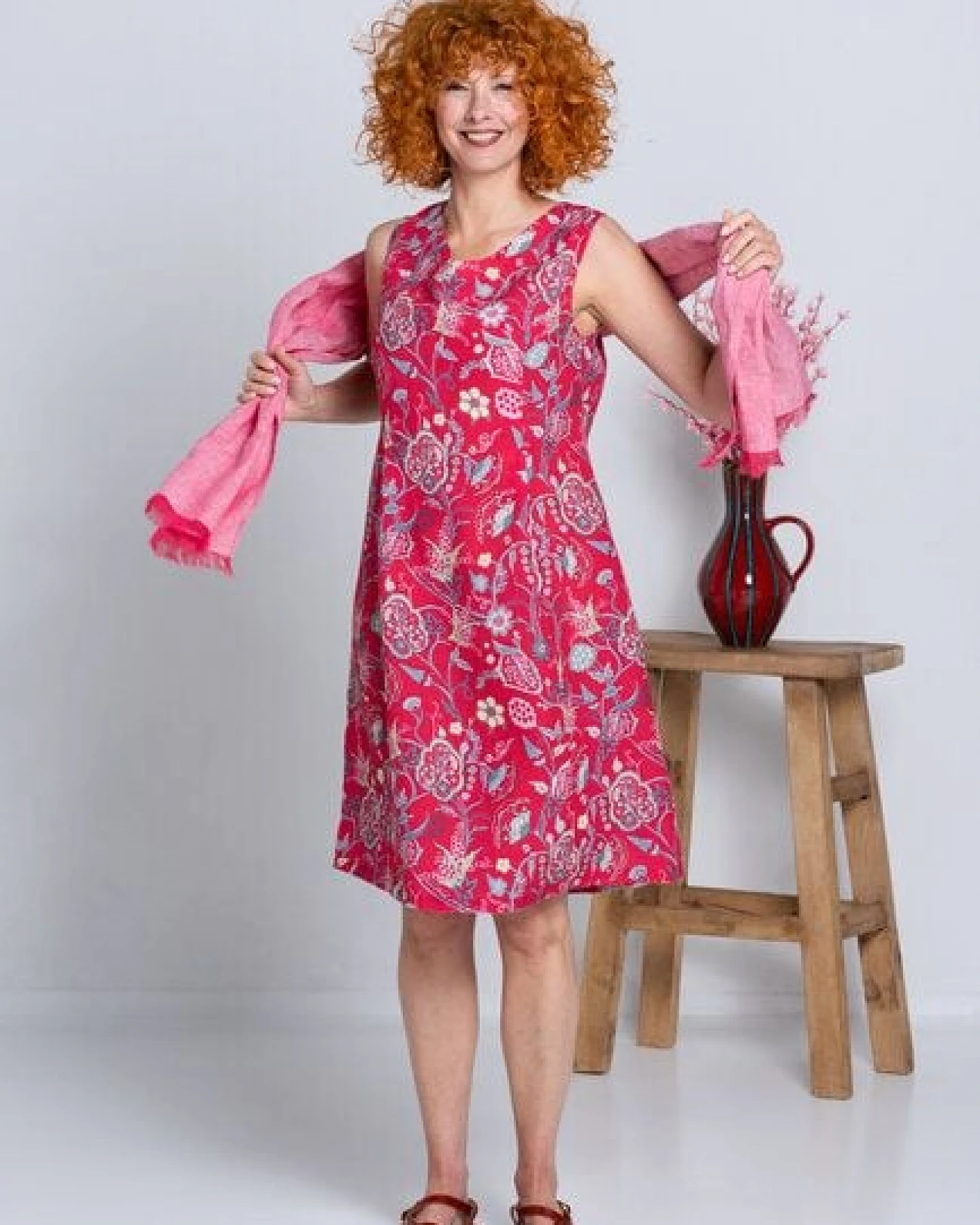 Heidekönigin Leinenkleid o. Ärmel – Ansicht 2