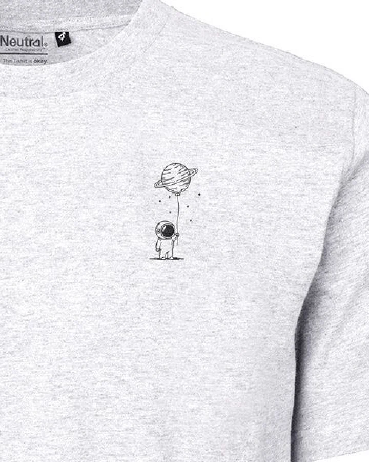 HANDGEDRUCKT "Kosmokind" Unisex T-Shirt aus reiner Baumwolle (kbA)