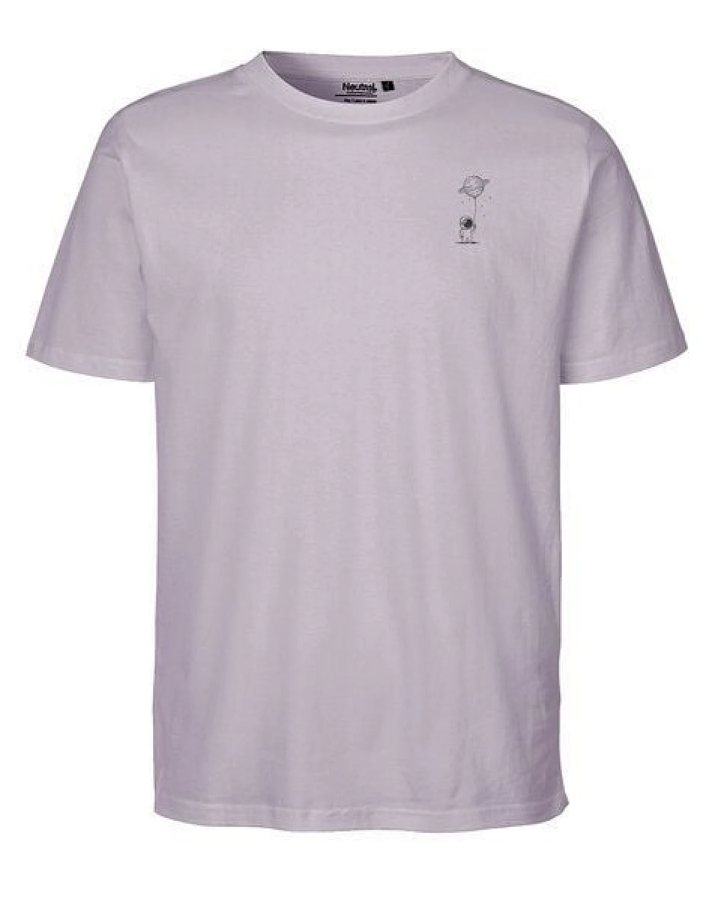 HANDGEDRUCKT "Kosmokind" Unisex T-Shirt aus reiner Baumwolle (kbA) – Ansicht 3