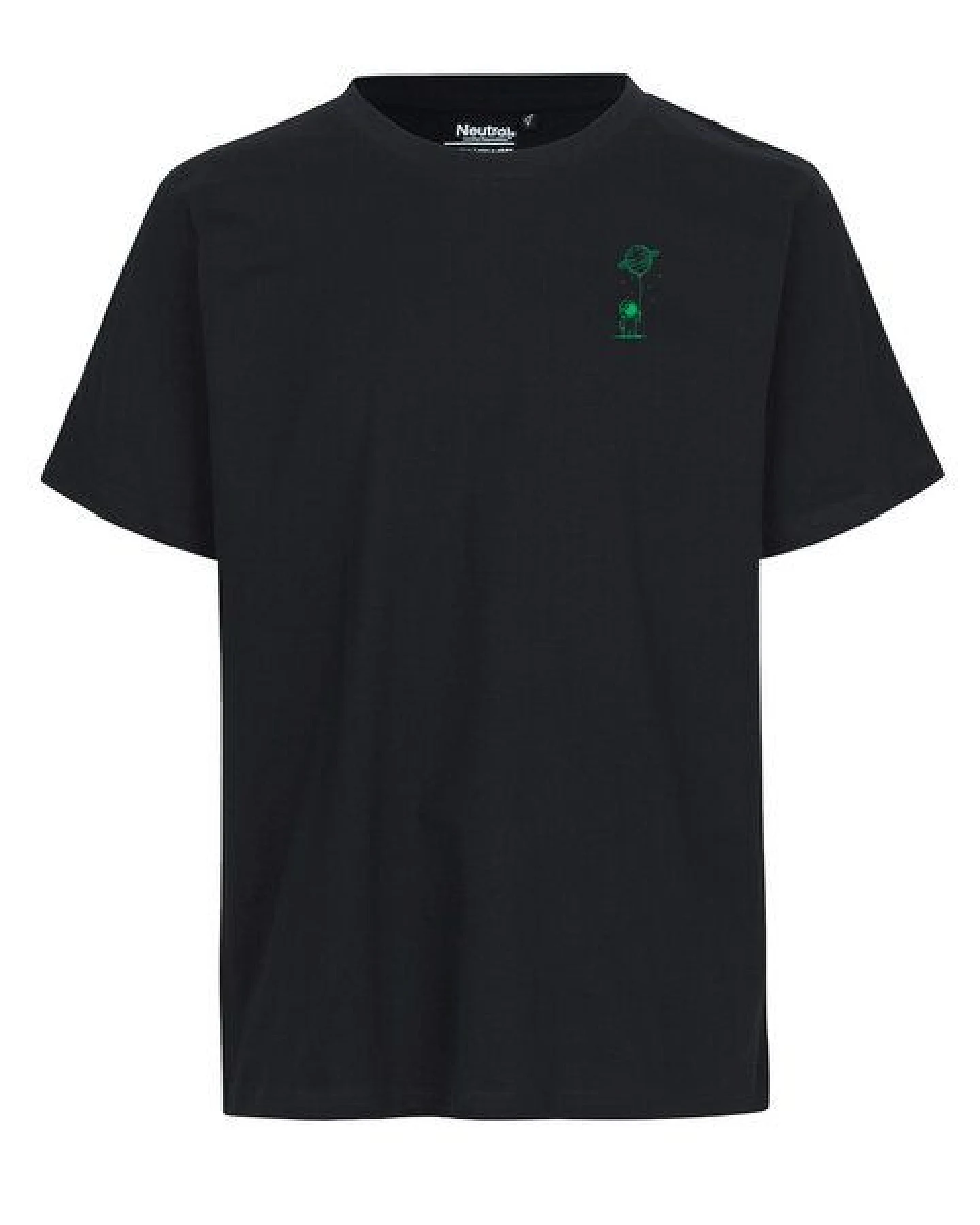 HANDGEDRUCKT "Kosmokind" Unisex T-Shirt aus reiner Baumwolle (kbA) – Ansicht 3