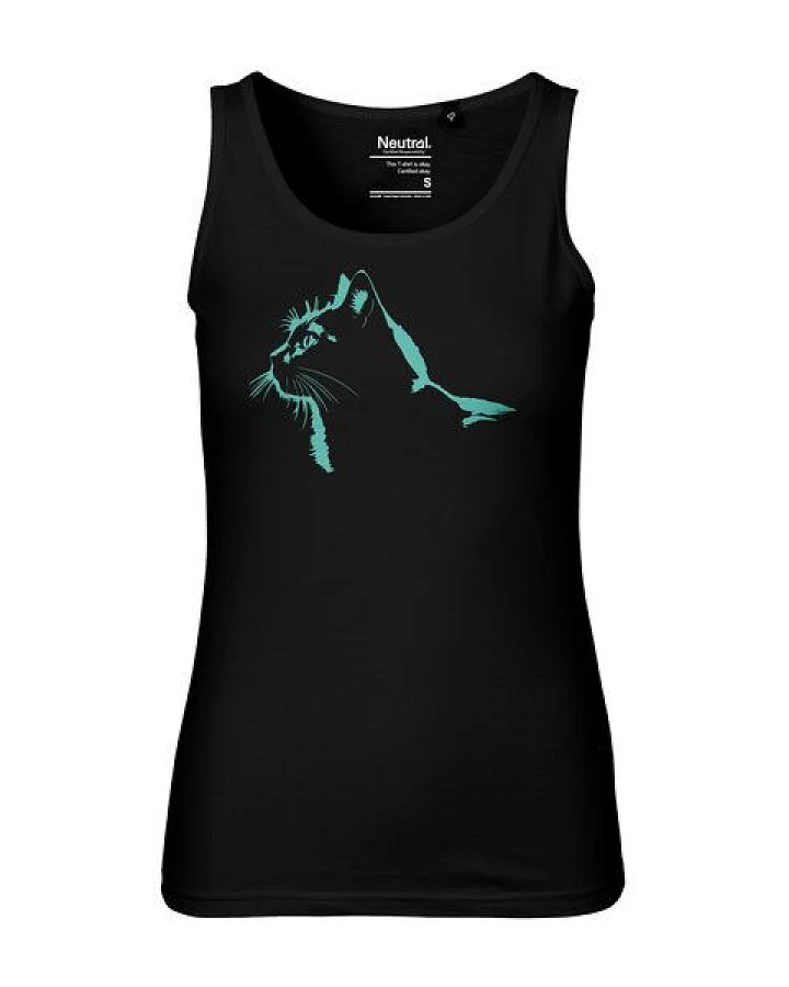 HANDGEDRUCKT Frauen Tank Top "Stubentiger" aus 100% Bio Baumwolle (kbA)