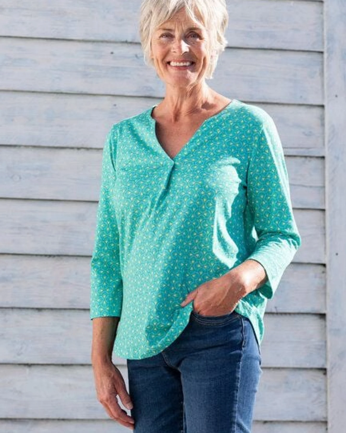 Heidekönigin Blusenshirt bedruckt – Ansicht 2