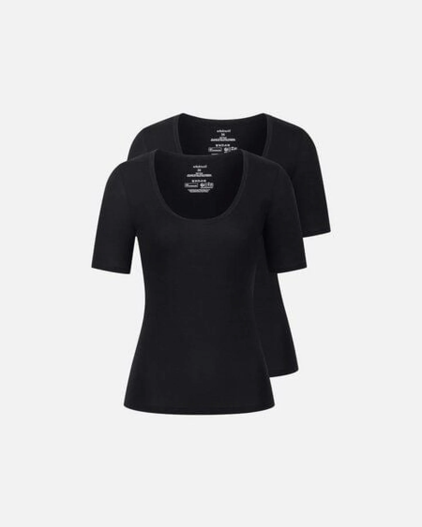 erlich textil Light Touch tiefausgeschnittenes T-shirt im 2er Pack aus weichem Modal, made in Europe – Ansicht 2