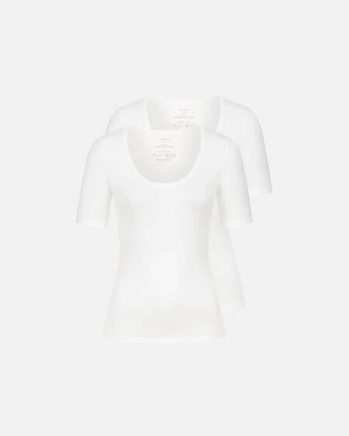 Produktseite: erlich textil Light Touch tiefausgeschnittenes T-shirt im 2er Pack mit weichem Lyocell, made in Europe