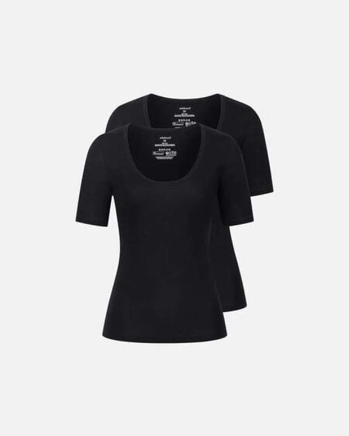 erlich textil Light Touch tiefausgeschnittenes T-shirt im 2er Pack aus weichem Modal, made in Europe