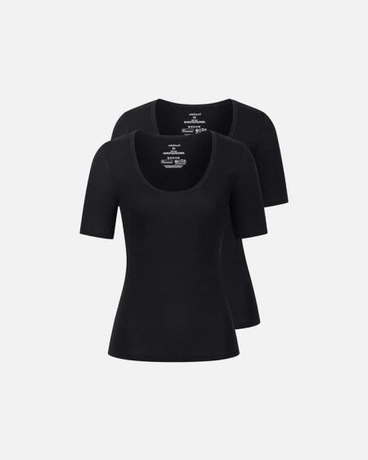 Produktseite: erlich textil Light Touch tiefausgeschnittenes T-shirt im 2er Pack mit weichem Lyocell, made in Europe