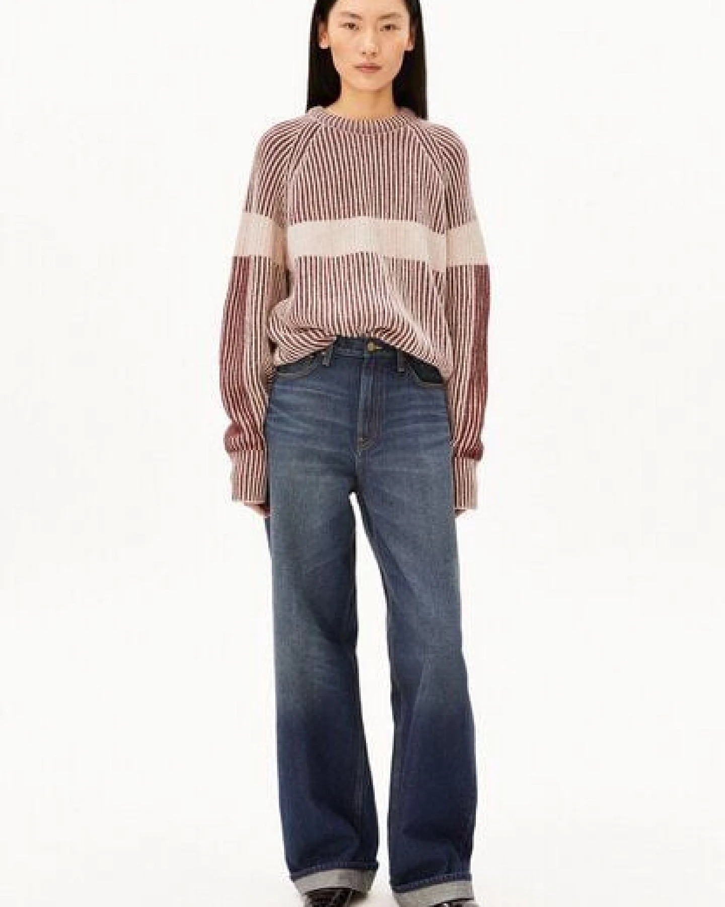 ARMEDANGELS RIB ARTWORK Damen Strickpullover aus Bio-Woll Mix – Ansicht 4