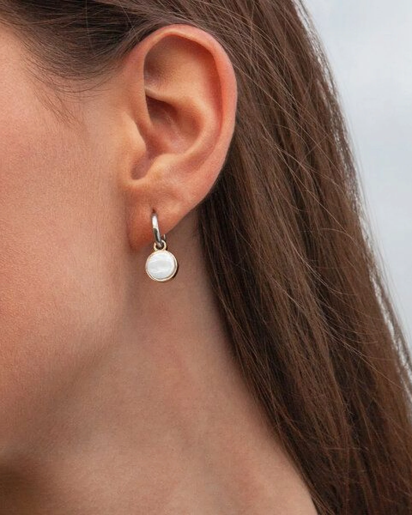 ALEXASCHA Silber Creolen mit Anhänger – Ansicht 3