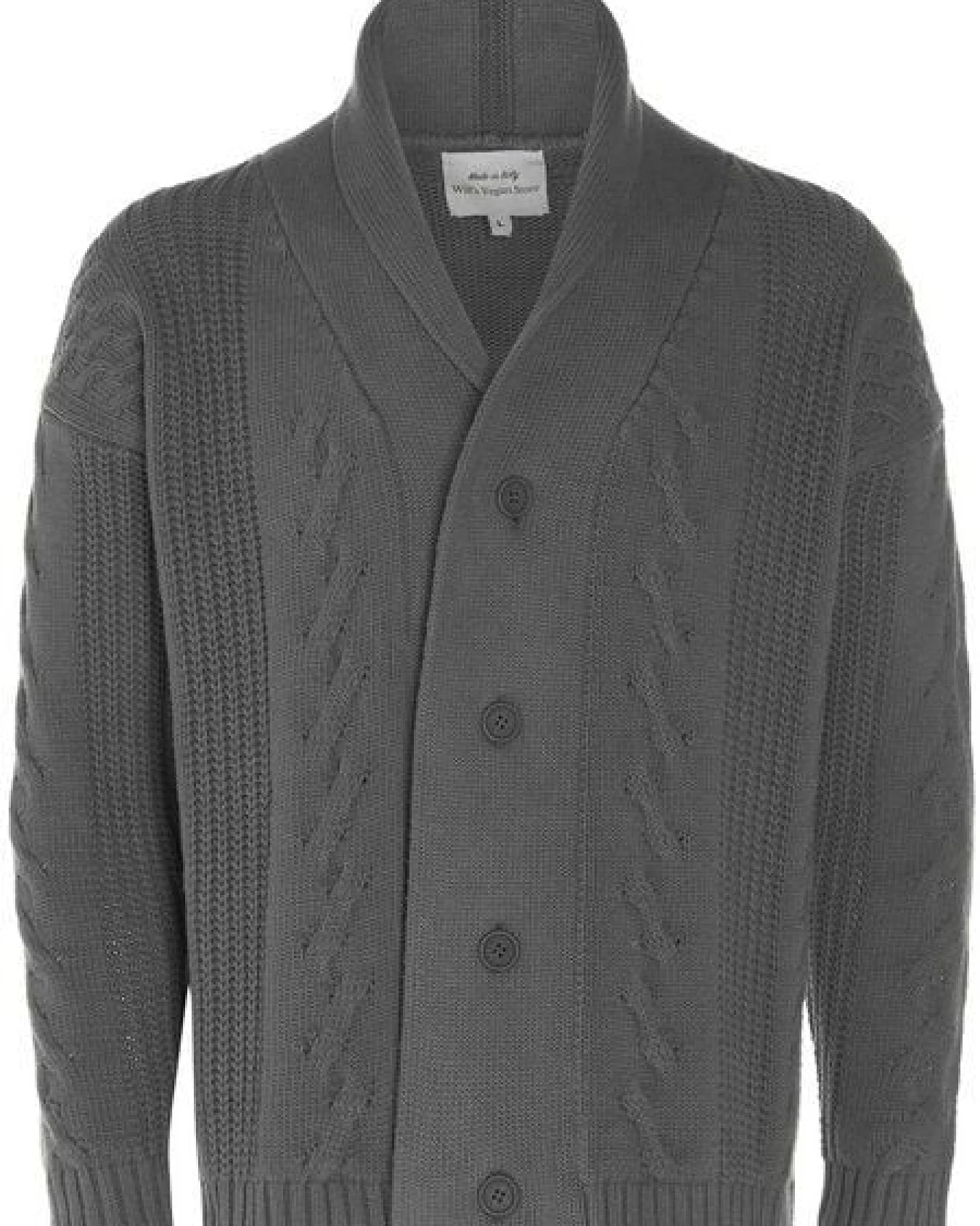 Will's Vegan Shop Grobe Strickjacke mit Knopfleiste – Ansicht 2