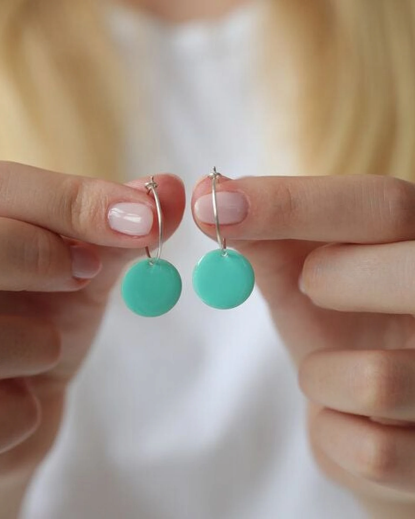 BELLYBIRD Jewellery Ohrringe - emailliertes Plättchen, Anhänger aus Silber mit Emaille – Ansicht 3