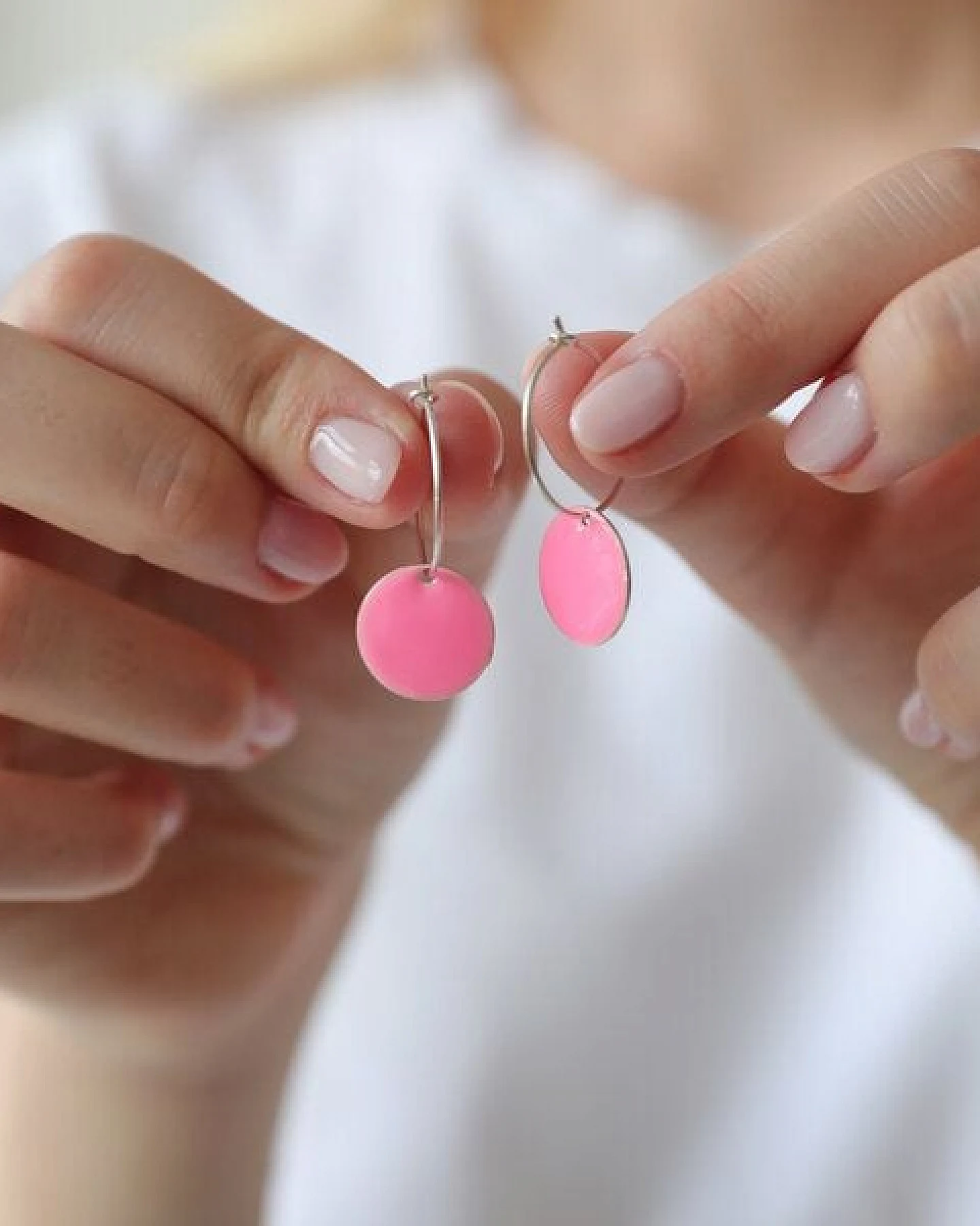 BELLYBIRD Jewellery Ohrringe - emailliertes Plättchen, Anhänger aus Silber mit Emaille – Ansicht 3