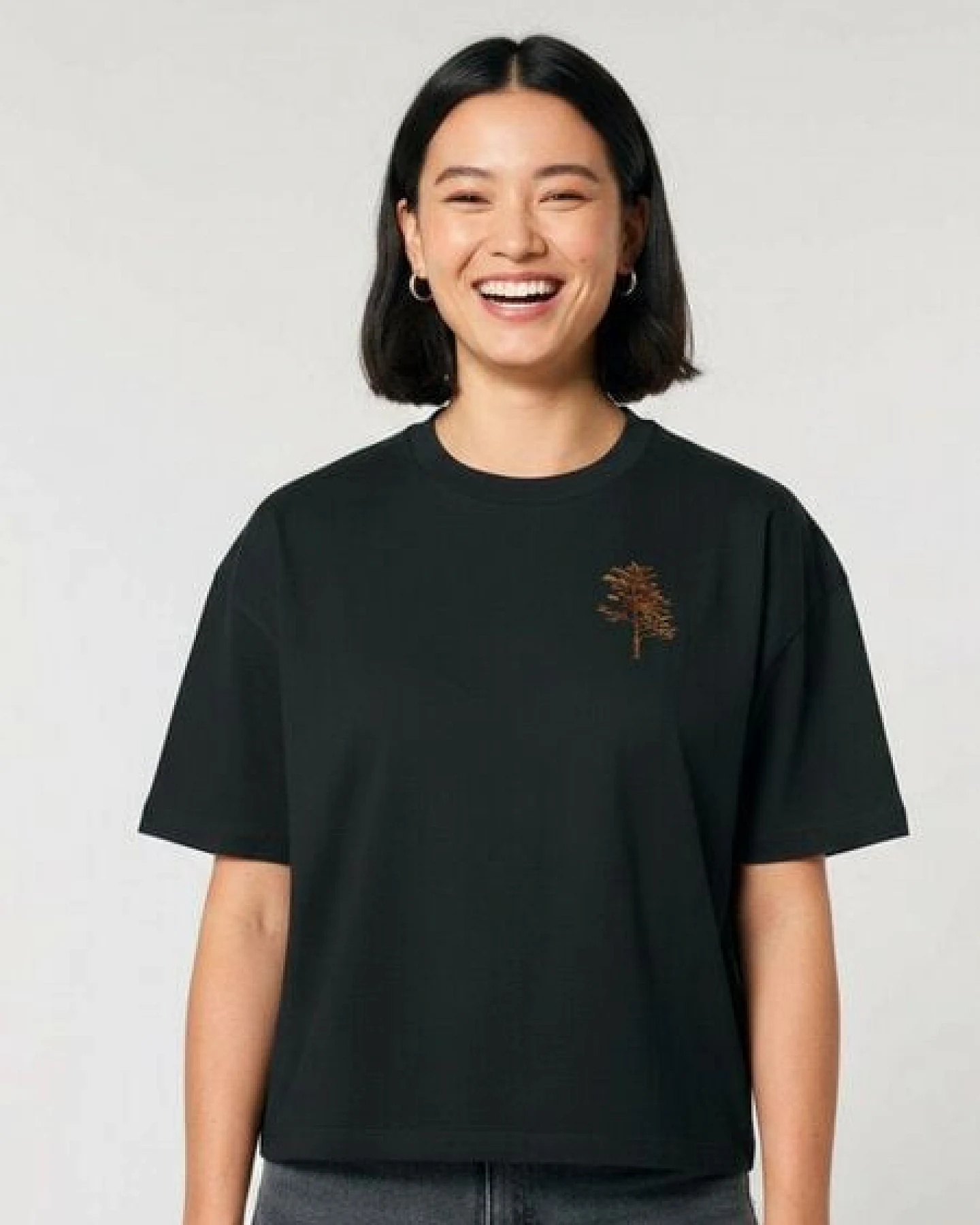 Kultgut Artdesign - Biofair- Boxistyle Shirt/ Little Tree in echter Woodoptik – Ansicht 4