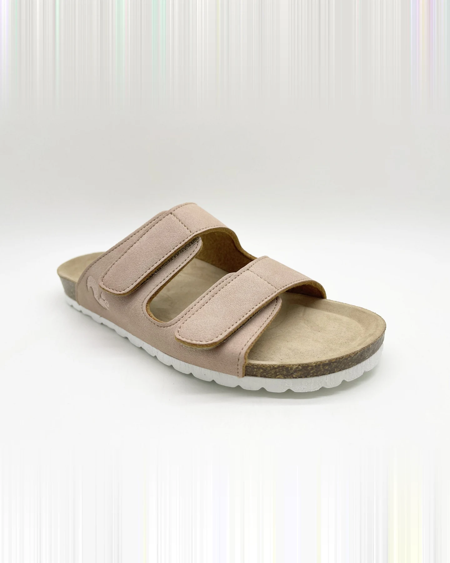 thies Herren vegan Hausschuhe Klettverschluss Rosa – Ansicht 2