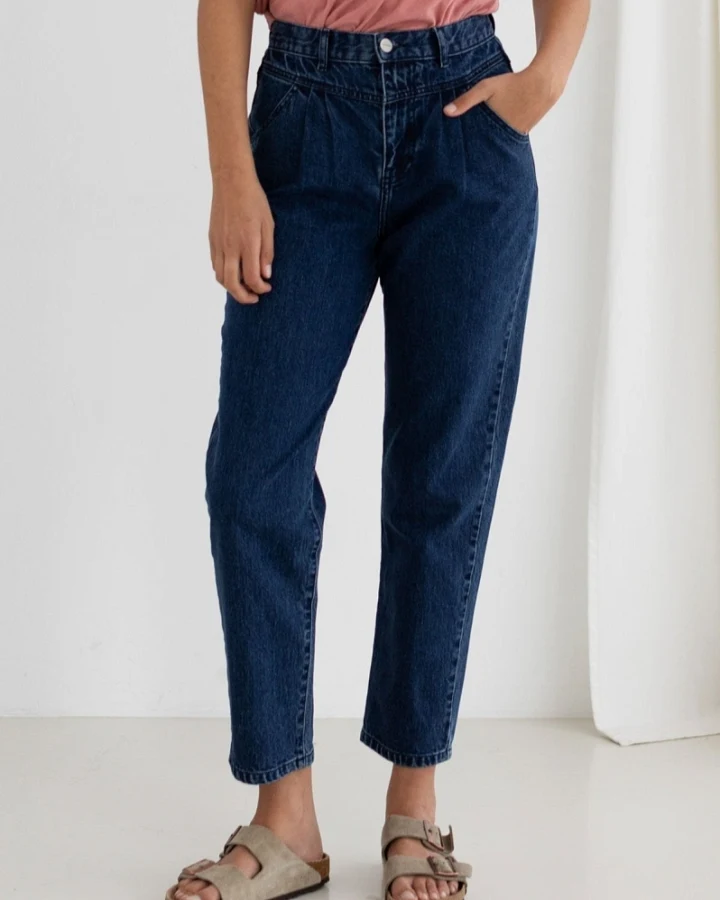 TWOTHIRDS Damen vegan Jeans Kiritibati Mittelblau
