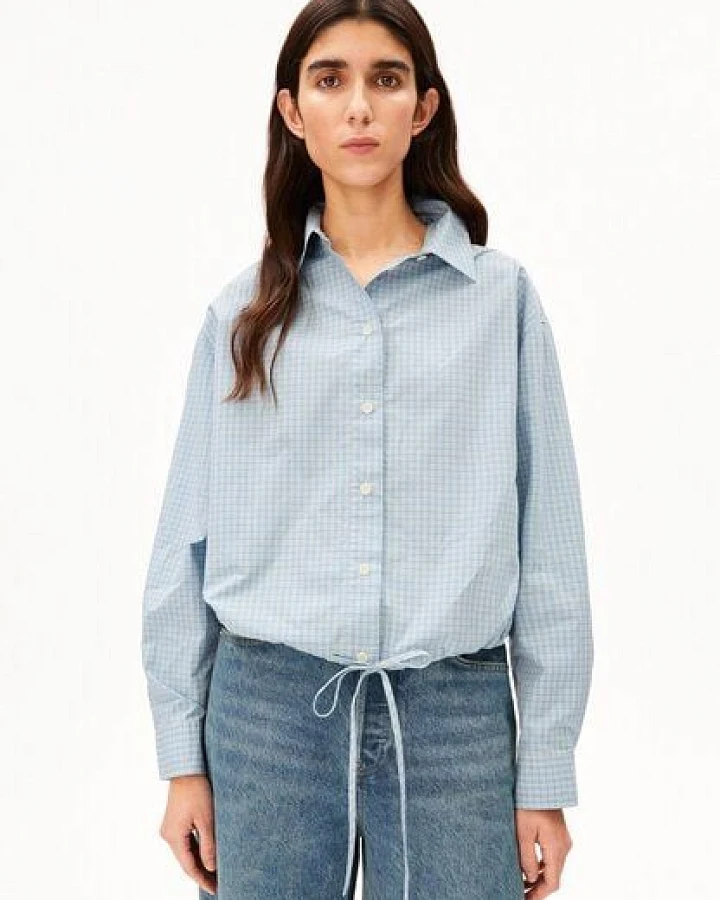 ARMEDANGELS MINI-CHECK Damen Bluse aus 100% Bio-Baumwolle
