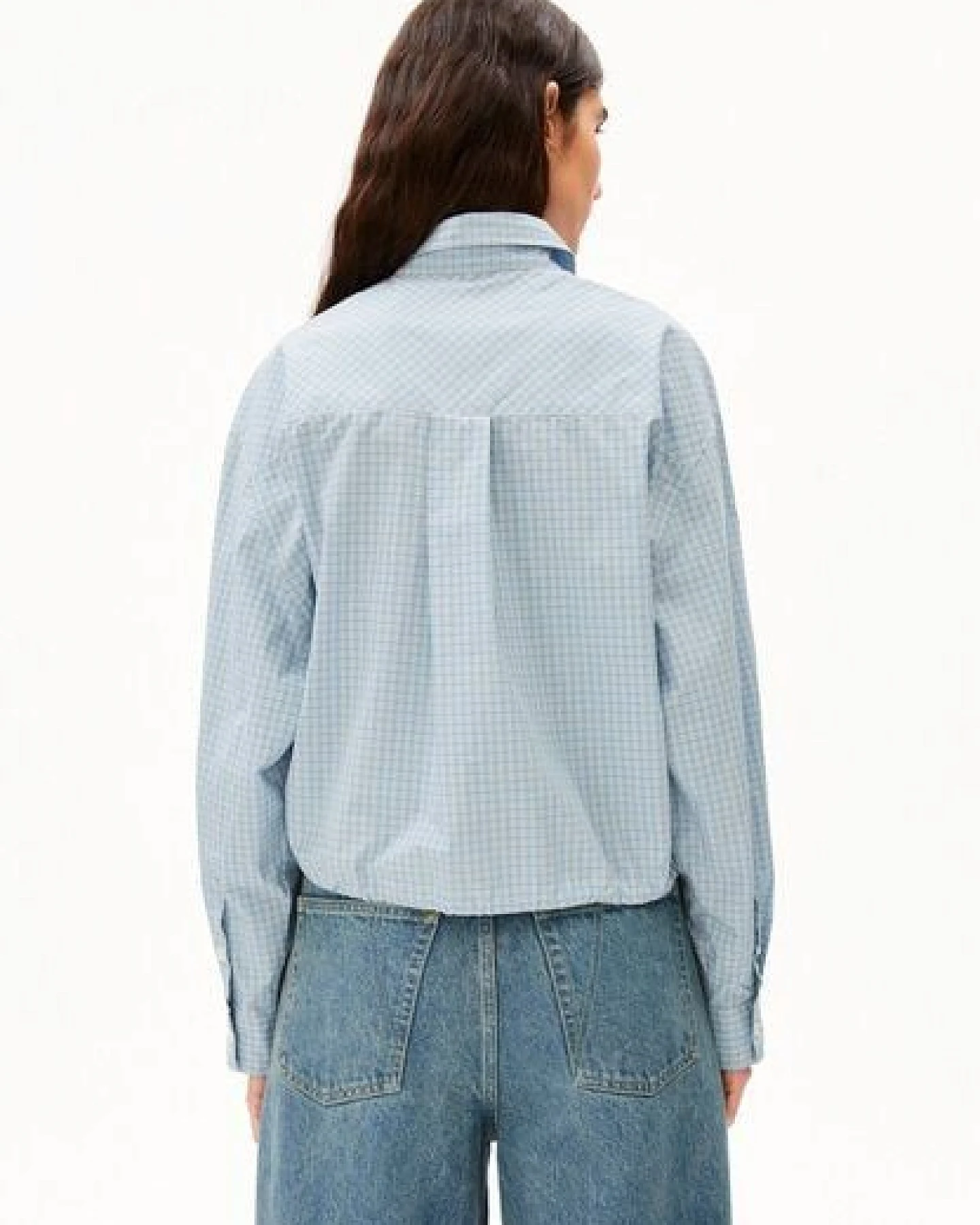 ARMEDANGELS MINI-CHECK Damen Bluse aus 100% Bio-Baumwolle – Ansicht 2