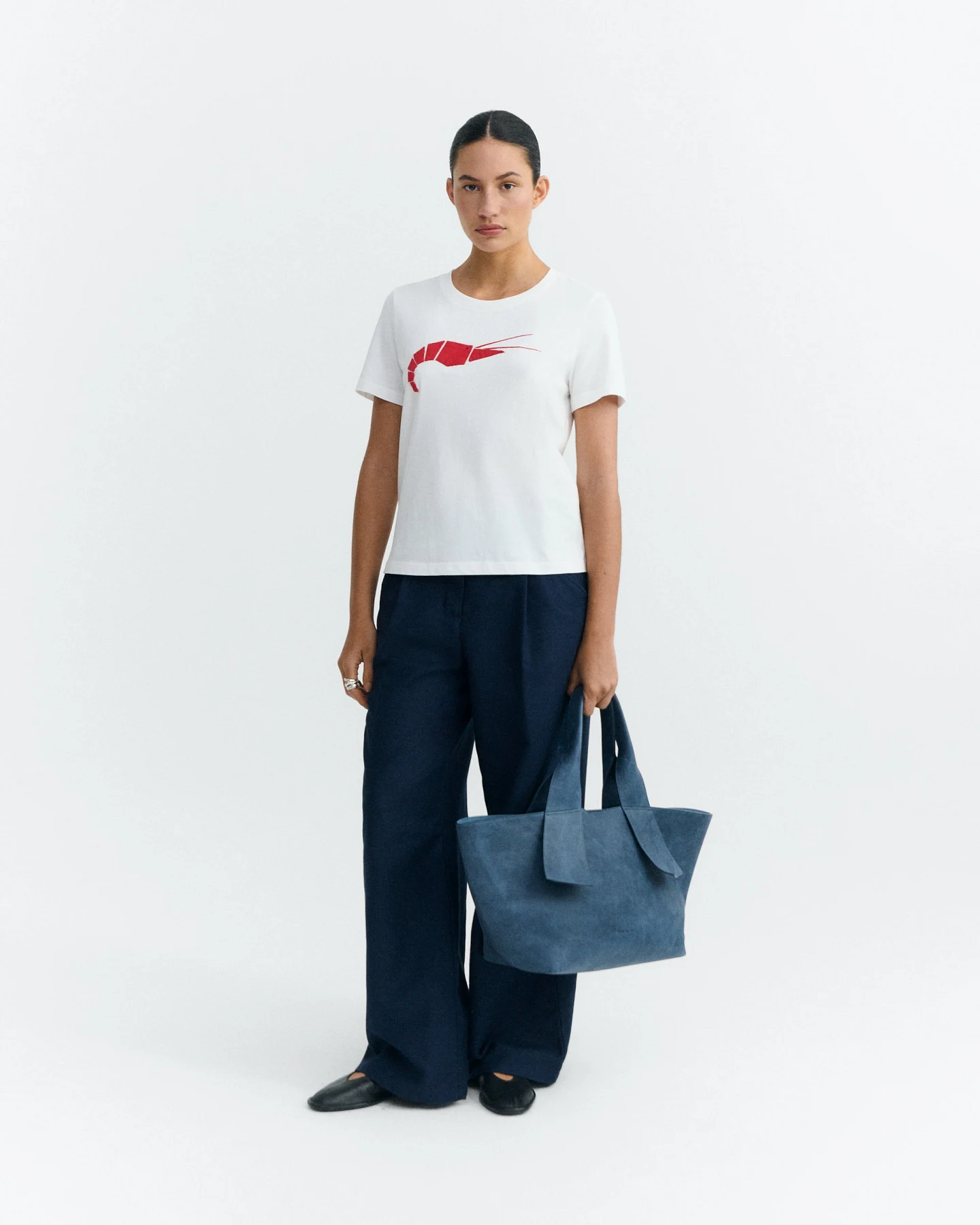 Thinking MU Damen vegan T-Shirt Patched Origami Ida Weiß – Ansicht 2