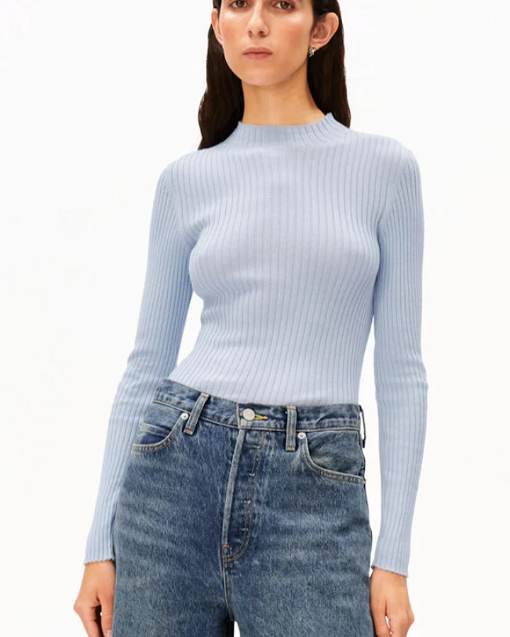 ARMEDANGELS Damen vegan Top Alaania Mist Blue