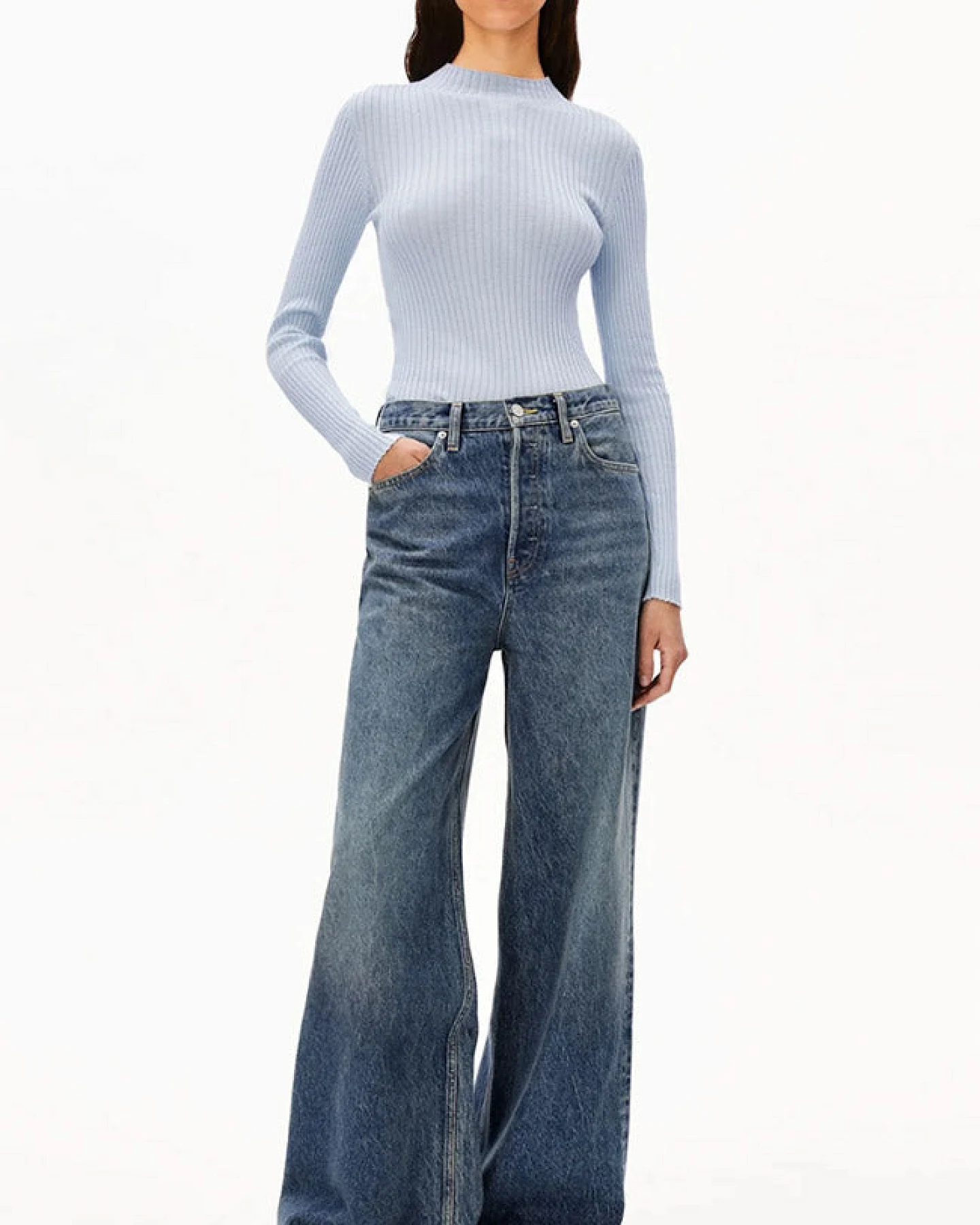 ARMEDANGELS Damen vegan Top Alaania Mist Blue – Ansicht 2