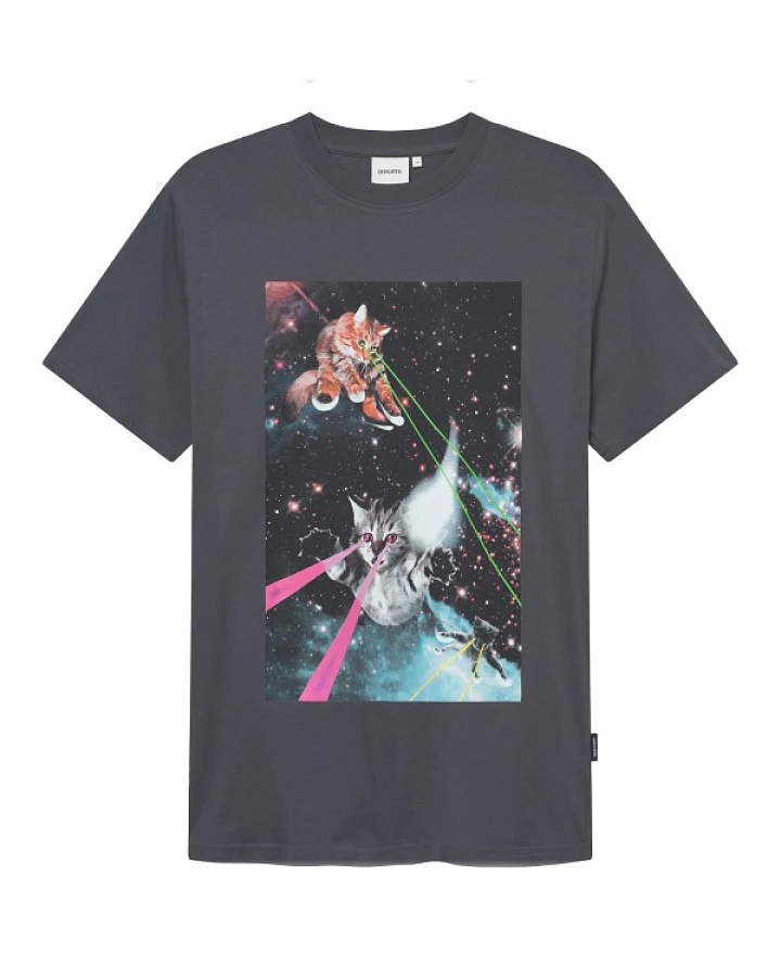 DEDICATED - T-Shirt Stockholm Lazer Cats - T-Shirt Gr S blau