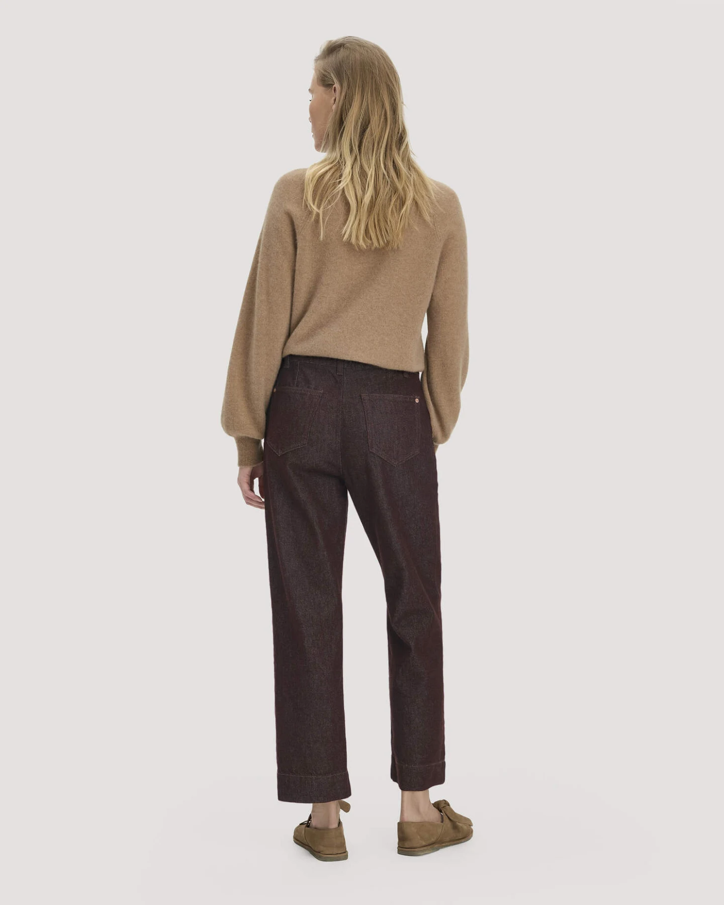 hessnatur Damen Jeans ELENY Culotte straight Leg aus Bio-Denim - braun - Größe 26/29 – Ansicht 2