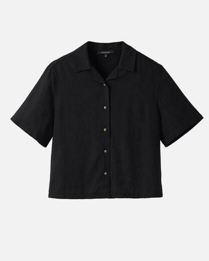 Damen Bluse aus Leinen und LENZING ECOVERO Viskose Mix - CAMELLIA - recolution