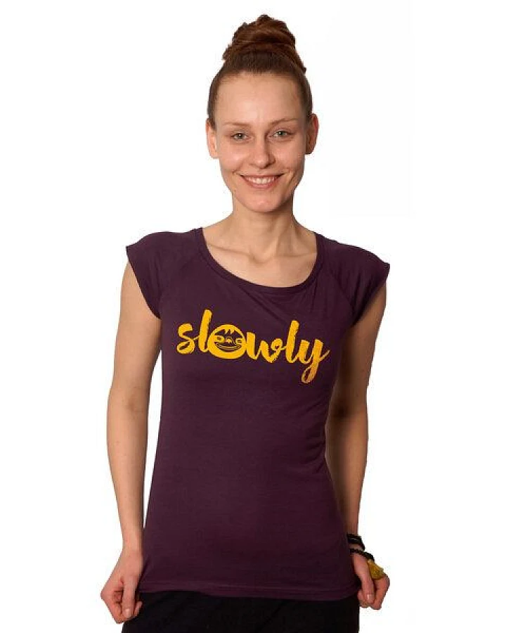 HANDGEDRUCKT RESTPOSTEN "Slowly" Bamboo Frauen T-Shirt